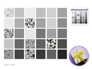 Carton 12 po x 12 po motif gris (30 pages)