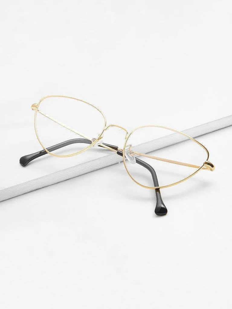 Cat Eye Metal Frame Glasses