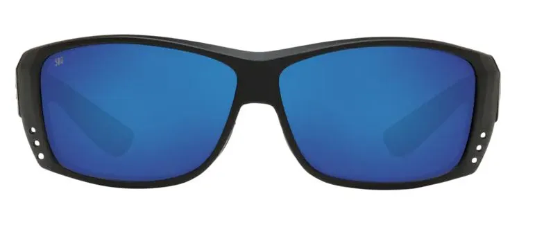 Costa Del Mar Mens Cat Cay Blackout Frame - Blue Mirror 580 Glass Lens - Polarized Sunglasses