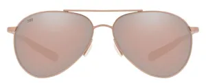 Costa Del Mar Piper Satin Rose Gold Frame - Copper Silver Mirror 580 Glass Lens - Polarized Sunglasses