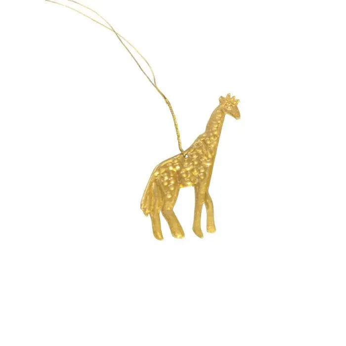 De Weldaad Giraffe Gold Metal Ornament