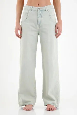 Jean azul Wide Leg para mujer