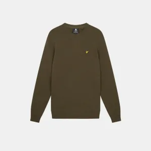 Lyle & Scott Shoulder Detail Crew Neck Knit Olive