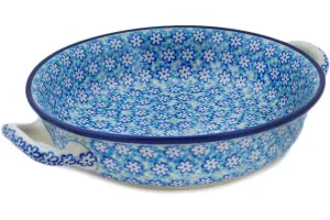 Medium Round Baker with Handles - Azul Field