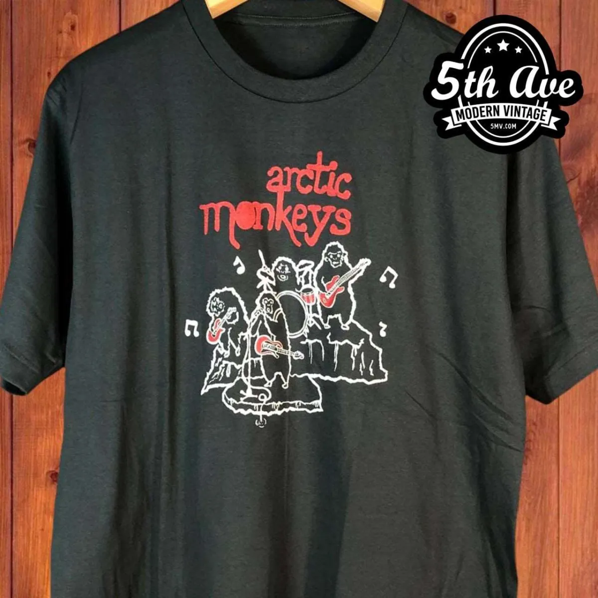 Monkeys in Melody: The Arctic Monkeys Single Stitch Black t shirt"