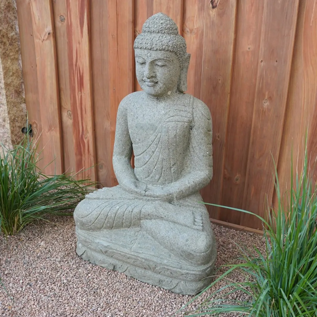 Sitting Buddha in Verde Basalt